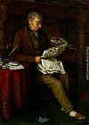 Charles Spencelayh Reading the Standard painting